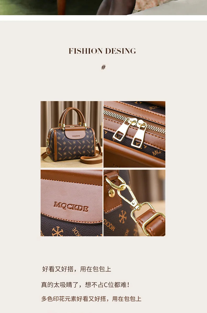 Fashionable Printed Women'S Crossbody Bag Large Capacity Handbag Classic Retro Shoulder Bags Commuting Tote Bag Small Square Bag