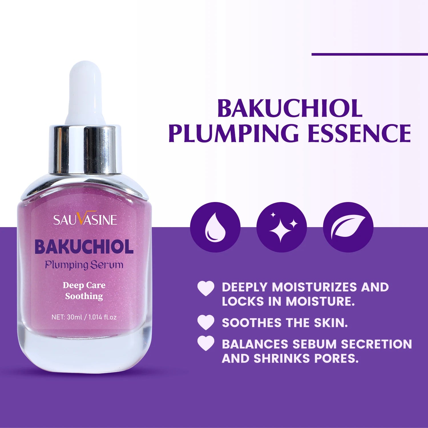 30ml Bakuchiol Plumping Serum Skin Moisturizing & Soothing Essence for Women Smoothing Fine Lines Enhances Firmness & Elasticity 30ml Bakuchiol Plumping Serum Skin Moisturizing & Soothing Essence for Women Smoothing Fine Lines Enhances Firmness & Elasticity