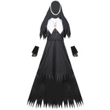 Halloween Nun Cosplay Costume Women Black Vampire Fantasy Dress Terror Sister Party Disguise Female Fancy For Adults