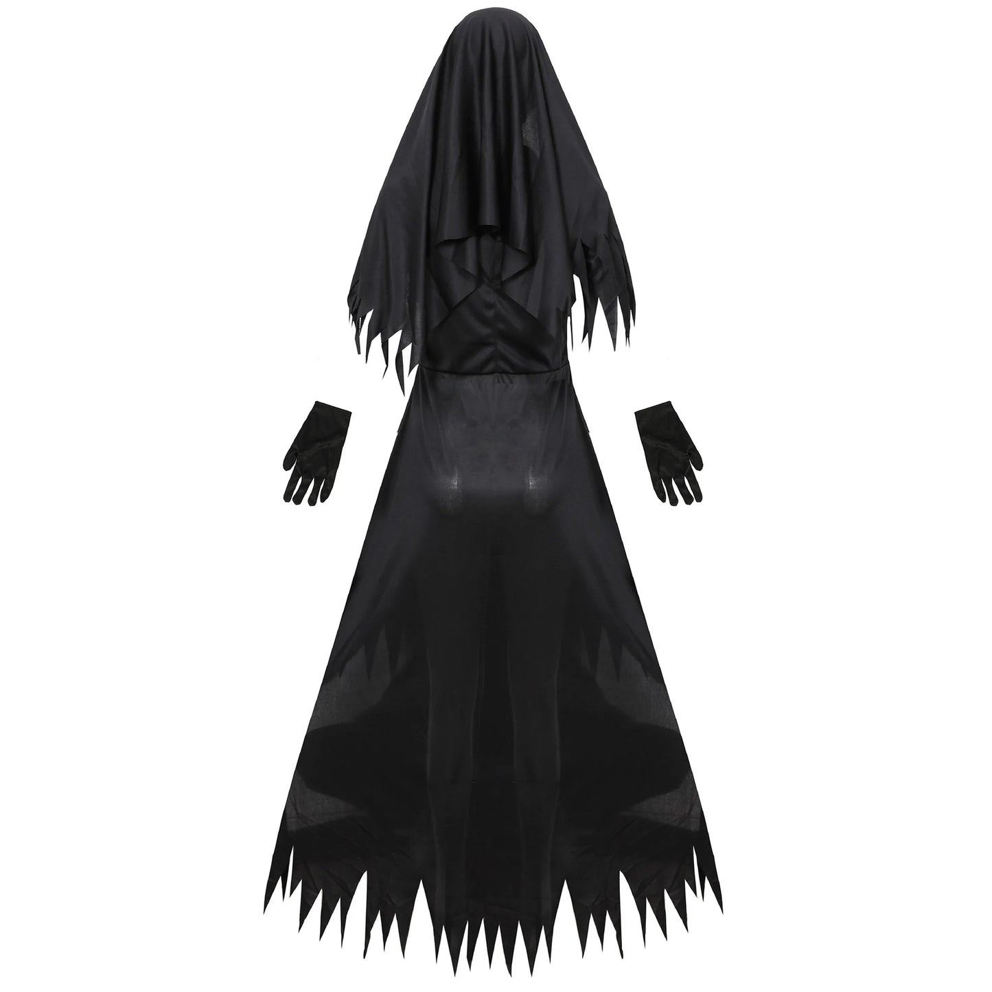 Halloween Nun Cosplay Costume Women Black Vampire Fantasy Dress Terror Sister Party Disguise Female Fancy For Adults