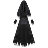 Halloween Nun Cosplay Costume Women Black Vampire Fantasy Dress Terror Sister Party Disguise Female Fancy For Adults