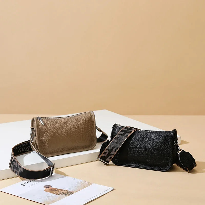 Two Layers Women's Printed Leather Small Shoulder Phone Bags Ladies Handbags Crossbody Bag High Quality Messenger Bag Sac A Main