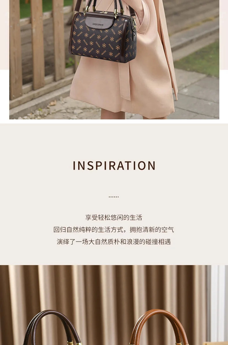 Fashionable Printed Women'S Crossbody Bag Large Capacity Handbag Classic Retro Shoulder Bags Commuting Tote Bag Small Square Bag