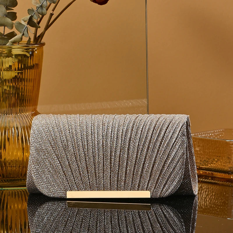 Wedding Bride Dinner Purse for Women Banquet Silver Clutch Bag Fashion Ladies Shinny Rhinestone Evening Bag
