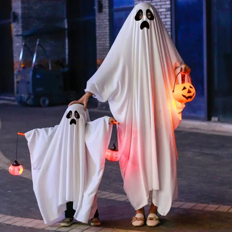 Halloween Ghost Costume Children Adult Masquerade Ghost Cape Holiday Funny Dress Up cosplay Halloween Decoration