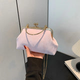 Gold Velvet Evening Bag Clutch Bag Women 2025 French Vintage Luxury Chain Purse Elegant Fashion Purse Wedding Party Handbag
