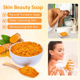 1/2/4/6Pcs Turmeric Kojic Acid Handmade Soap Scrub for Exfoliation, Moisturizing, Deep Cleansing, Spot Removal, Acne Removal