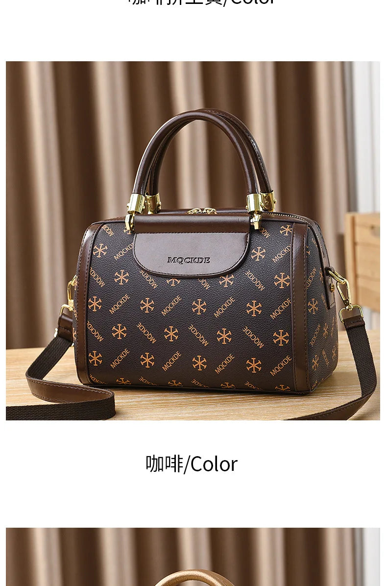 Fashionable Printed Women'S Crossbody Bag Large Capacity Handbag Classic Retro Shoulder Bags Commuting Tote Bag Small Square Bag