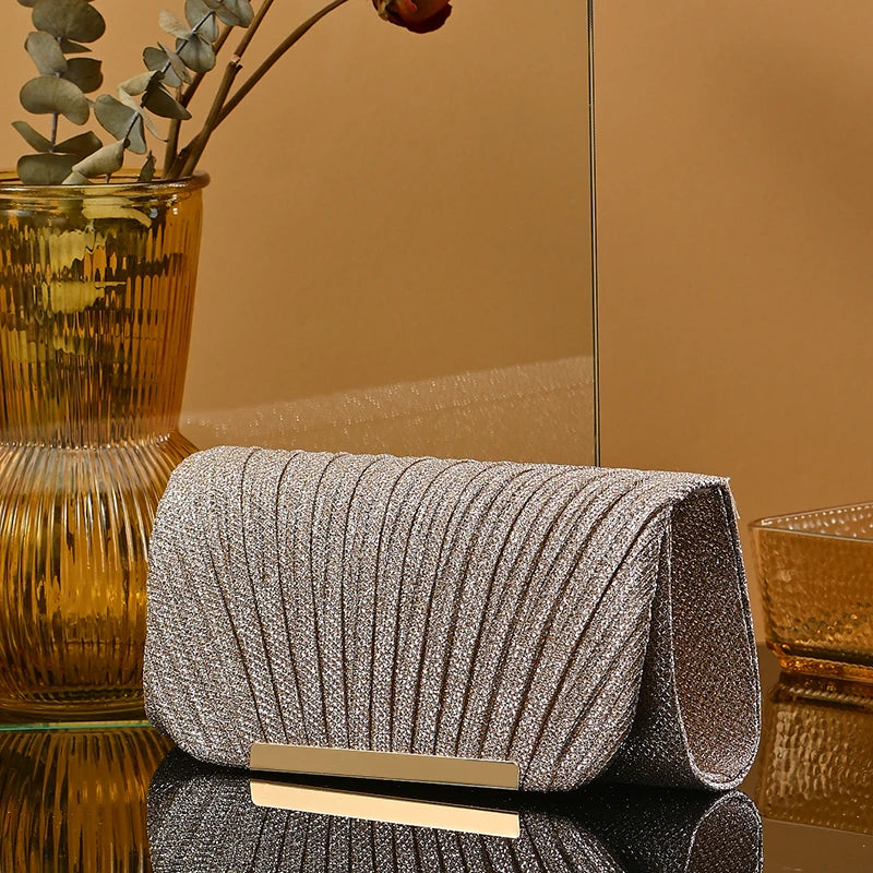 Wedding Bride Dinner Purse for Women Banquet Silver Clutch Bag Fashion Ladies Shinny Rhinestone Evening Bag
