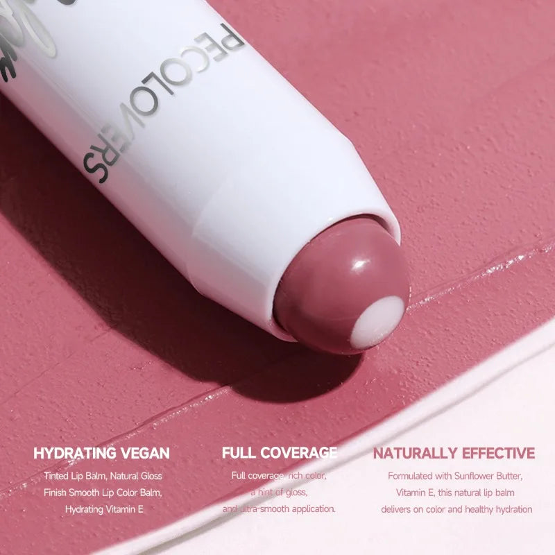 PECOLOVERS Waterproof Lipstick for Women - Long-Lasting, Moisturizing Gloss with Natural Finish, Suitable for All Skin Types