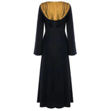 Halloween Medieval Dress for Women Vintage Hooded Cloak Robe Cosplay Costume Retro Scary Vampire Witch Carnival Disfraz Mujer
