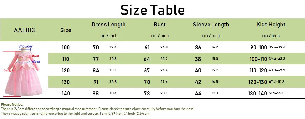 Halloween Costumes Kids Pink Girls Party Dresses Girl Aurora Princess Gown Sleeping Beauty Cosplay Costume Fantasy Disguise Sets