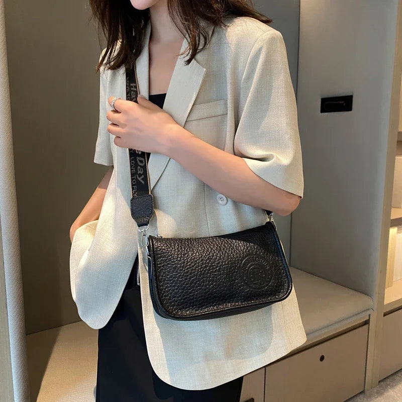Two Layers Women's Printed Leather Small Shoulder Phone Bags Ladies Handbags Crossbody Bag High Quality Messenger Bag Sac A Main