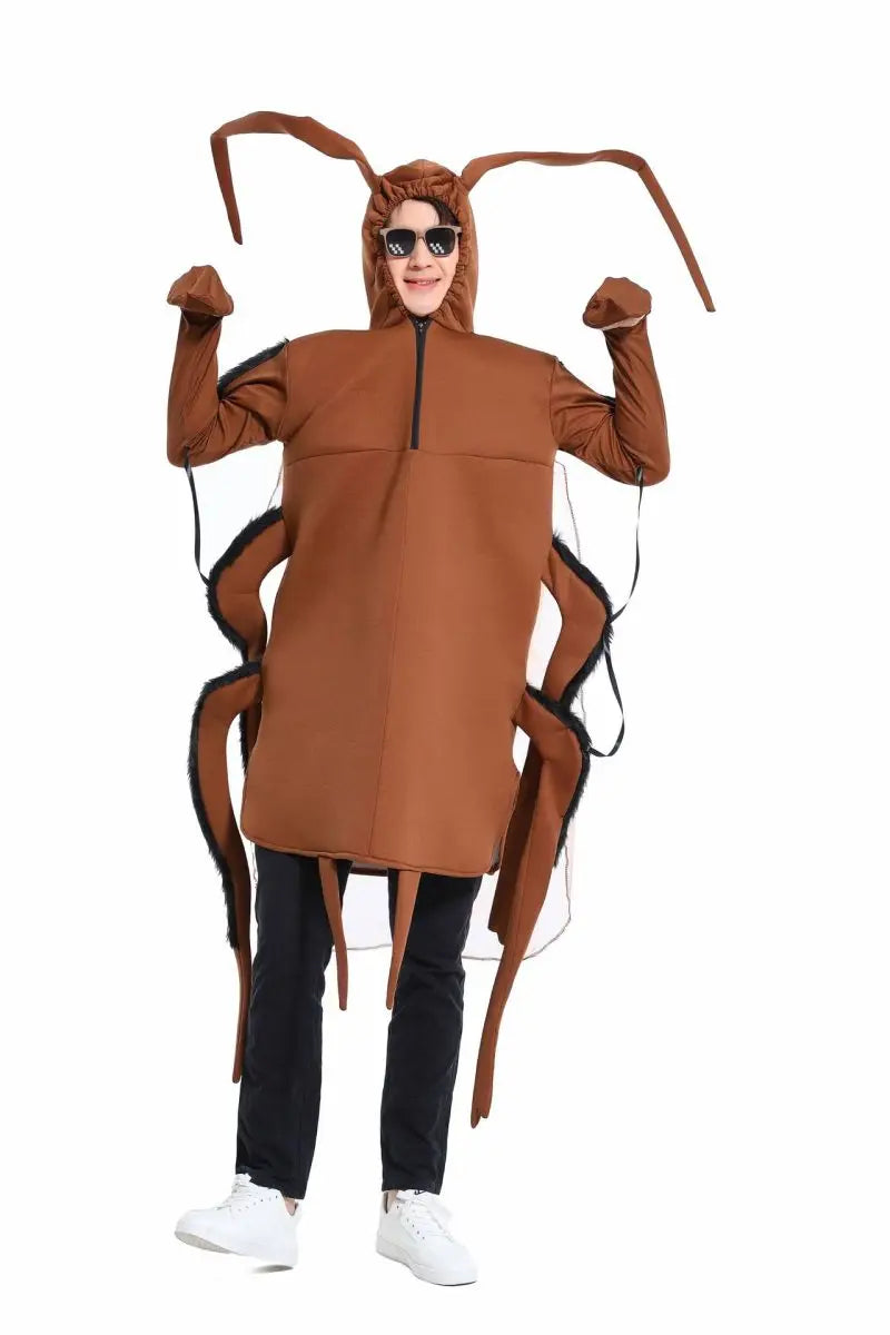 Halloween Cosplay Comedy Costumes for Adults and Children's Parties Cockroach Jumpsuit