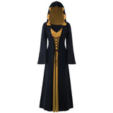 Halloween Medieval Dress for Women Vintage Hooded Cloak Robe Cosplay Costume Retro Scary Vampire Witch Carnival Disfraz Mujer