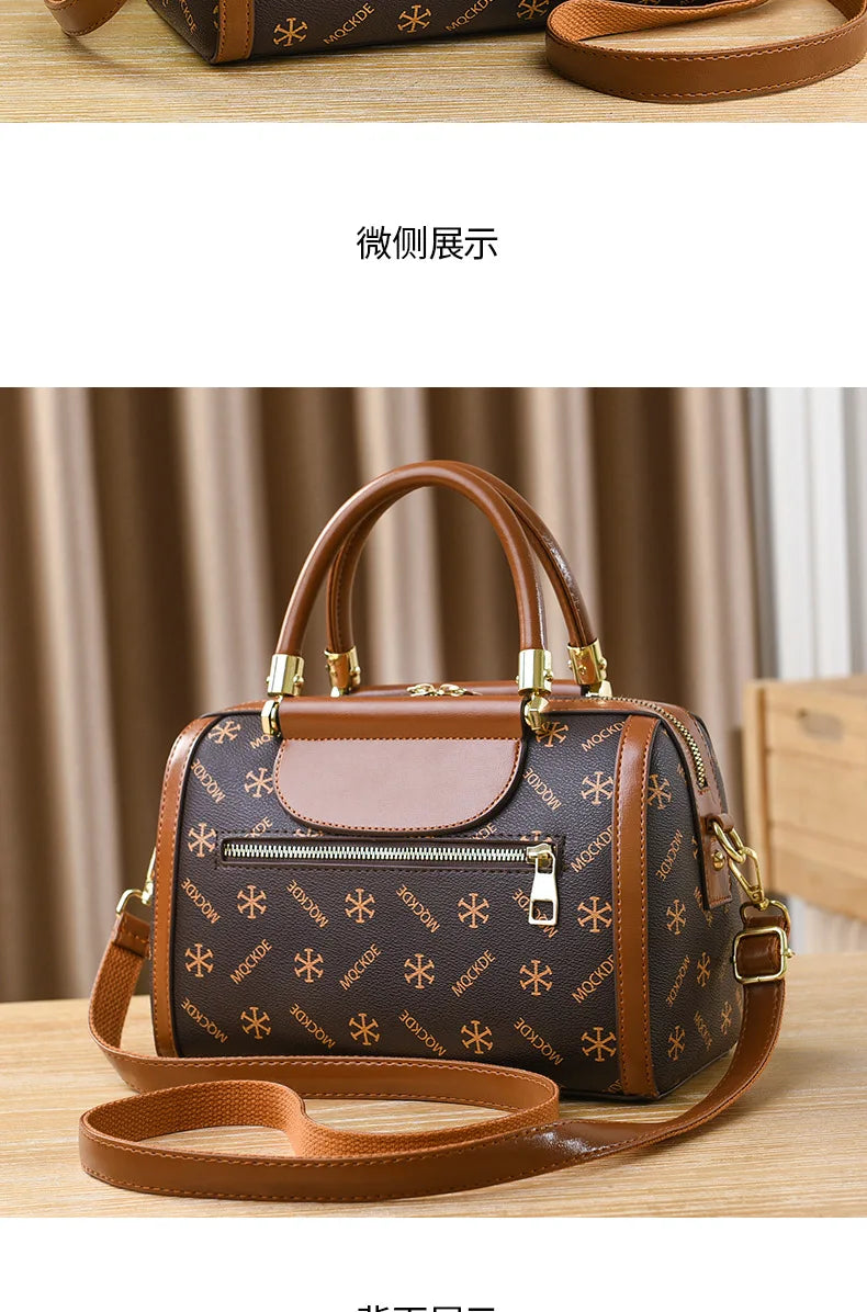 Fashionable Printed Women'S Crossbody Bag Large Capacity Handbag Classic Retro Shoulder Bags Commuting Tote Bag Small Square Bag