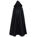 Halloween Party Costume Women Men Adult Long Robe Hooded Cloak Witchcraft Christmas Holiday Solid Color Medieval Cape