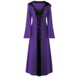 Halloween Medieval Dress for Women Vintage Hooded Cloak Robe Cosplay Costume Retro Scary Vampire Witch Carnival Disfraz Mujer