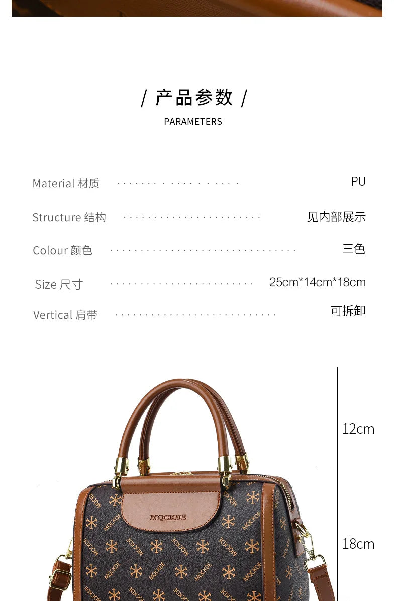 Fashionable Printed Women'S Crossbody Bag Large Capacity Handbag Classic Retro Shoulder Bags Commuting Tote Bag Small Square Bag