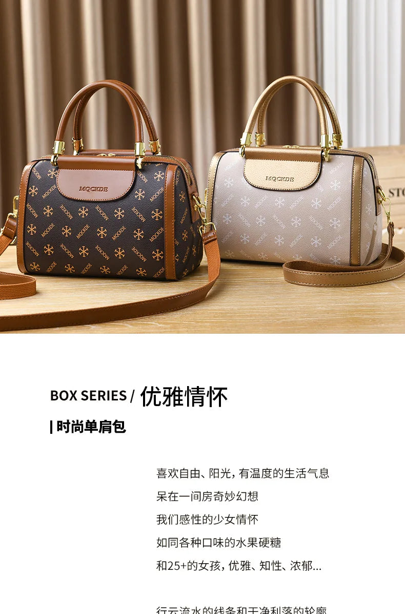 Fashionable Printed Women'S Crossbody Bag Large Capacity Handbag Classic Retro Shoulder Bags Commuting Tote Bag Small Square Bag