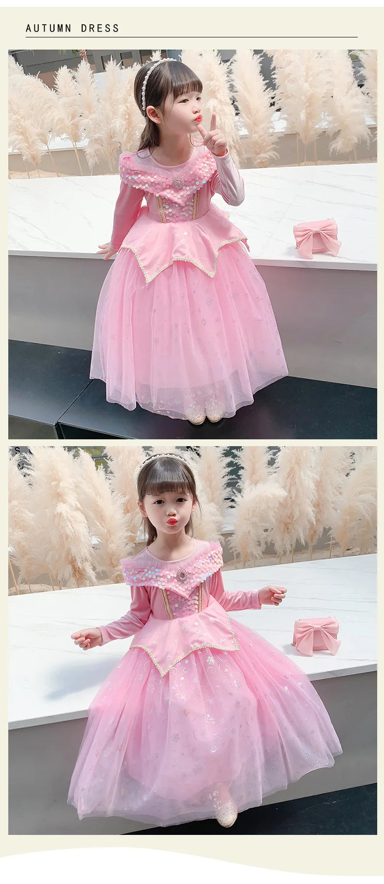 Halloween Costumes Kids Pink Girls Party Dresses Girl Aurora Princess Gown Sleeping Beauty Cosplay Costume Fantasy Disguise Sets