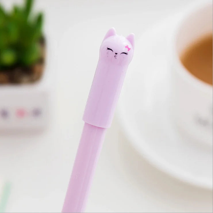6 Piece Cute Creative Black Cat Gel Pen Stationery