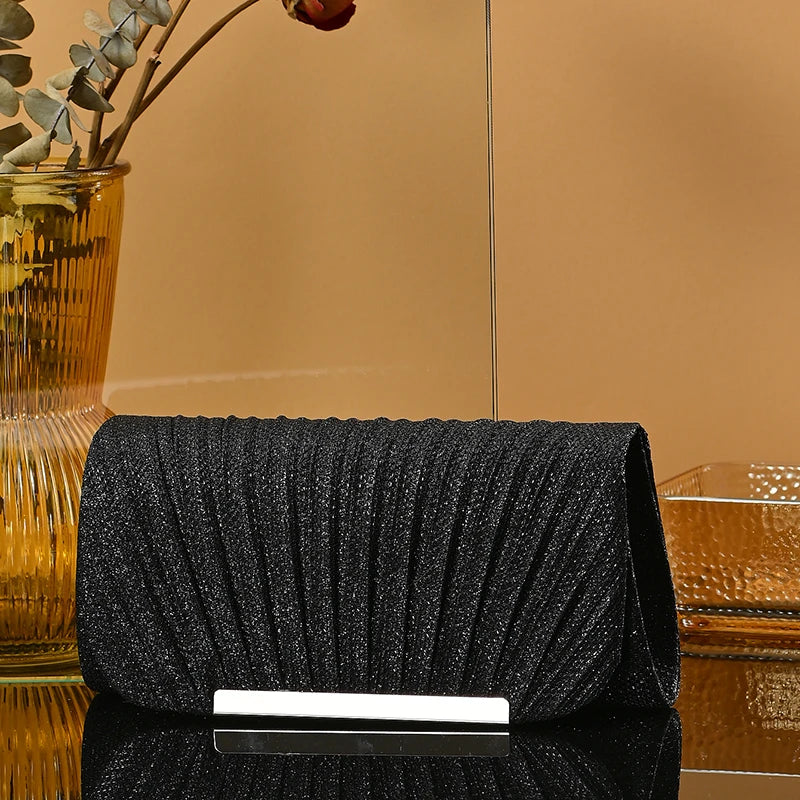 Wedding Bride Dinner Purse for Women Banquet Silver Clutch Bag Fashion Ladies Shinny Rhinestone Evening Bag