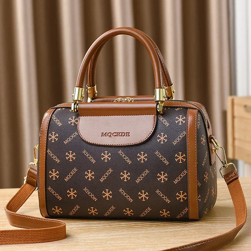 Fashionable Printed Women'S Crossbody Bag Large Capacity Handbag Classic Retro Shoulder Bags Commuting Tote Bag Small Square Bag