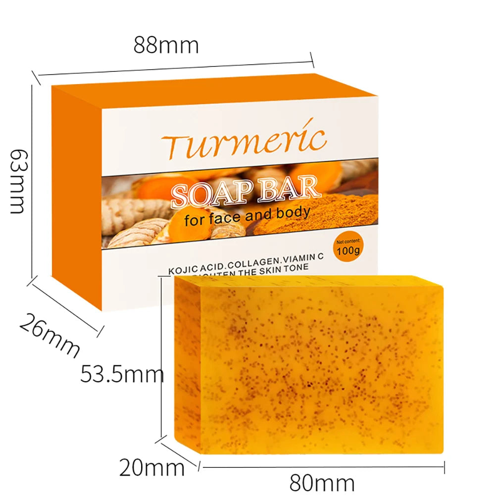 1/2/4/6Pcs Turmeric Kojic Acid Handmade Soap Scrub for Exfoliation, Moisturizing, Deep Cleansing, Spot Removal, Acne Removal