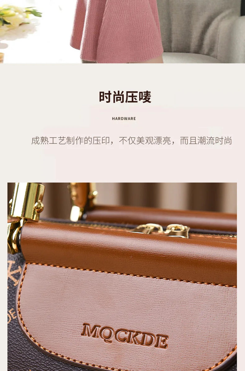 Fashionable Printed Women'S Crossbody Bag Large Capacity Handbag Classic Retro Shoulder Bags Commuting Tote Bag Small Square Bag