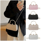 Wedding Bridal Beaded Women Evening Bag Dinner Bag Chain Shoulder Handbags Elegant Rhinestones Clutch Egg Shape Evening Bag