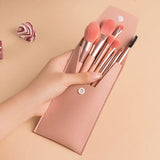 Set of 8 Soft Bristle Make Up Brushes Premium Synthetic With Bag Eyeshadow Brush Eye Facial Beauty Foundation Brush
