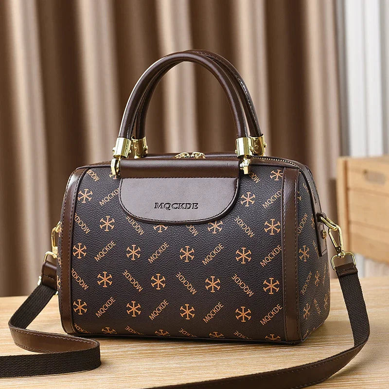 Fashionable Printed Women'S Crossbody Bag Large Capacity Handbag Classic Retro Shoulder Bags Commuting Tote Bag Small Square Bag