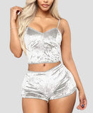 Pajamas Set Women Sexy Pink Red Silk Satin Velvet Pijamas Sleep Wear Robe Nightwear Sexy Lingerie  Sets Sleepwear