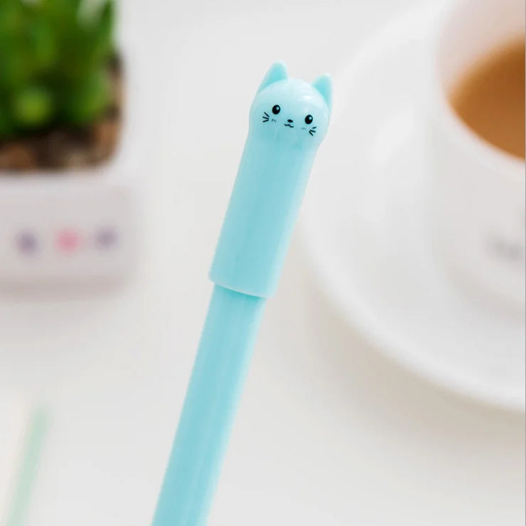 6 Piece Cute Creative Black Cat Gel Pen Stationery