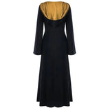 Halloween Medieval Dress for Women Vintage Hooded Cloak Robe Cosplay Costume Retro Scary Vampire Witch Carnival Disfraz Mujer