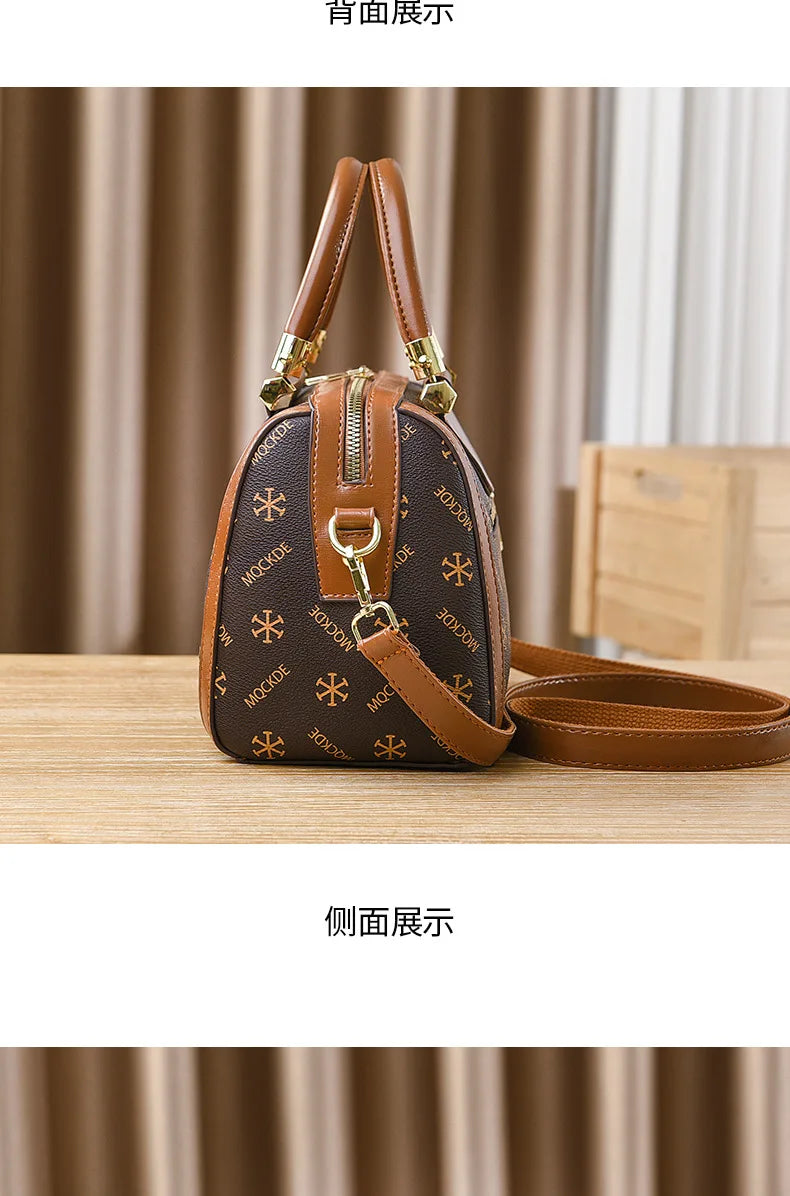 Fashionable Printed Women'S Crossbody Bag Large Capacity Handbag Classic Retro Shoulder Bags Commuting Tote Bag Small Square Bag