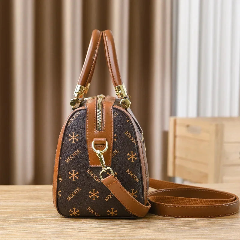 Fashionable Printed Women'S Crossbody Bag Large Capacity Handbag Classic Retro Shoulder Bags Commuting Tote Bag Small Square Bag