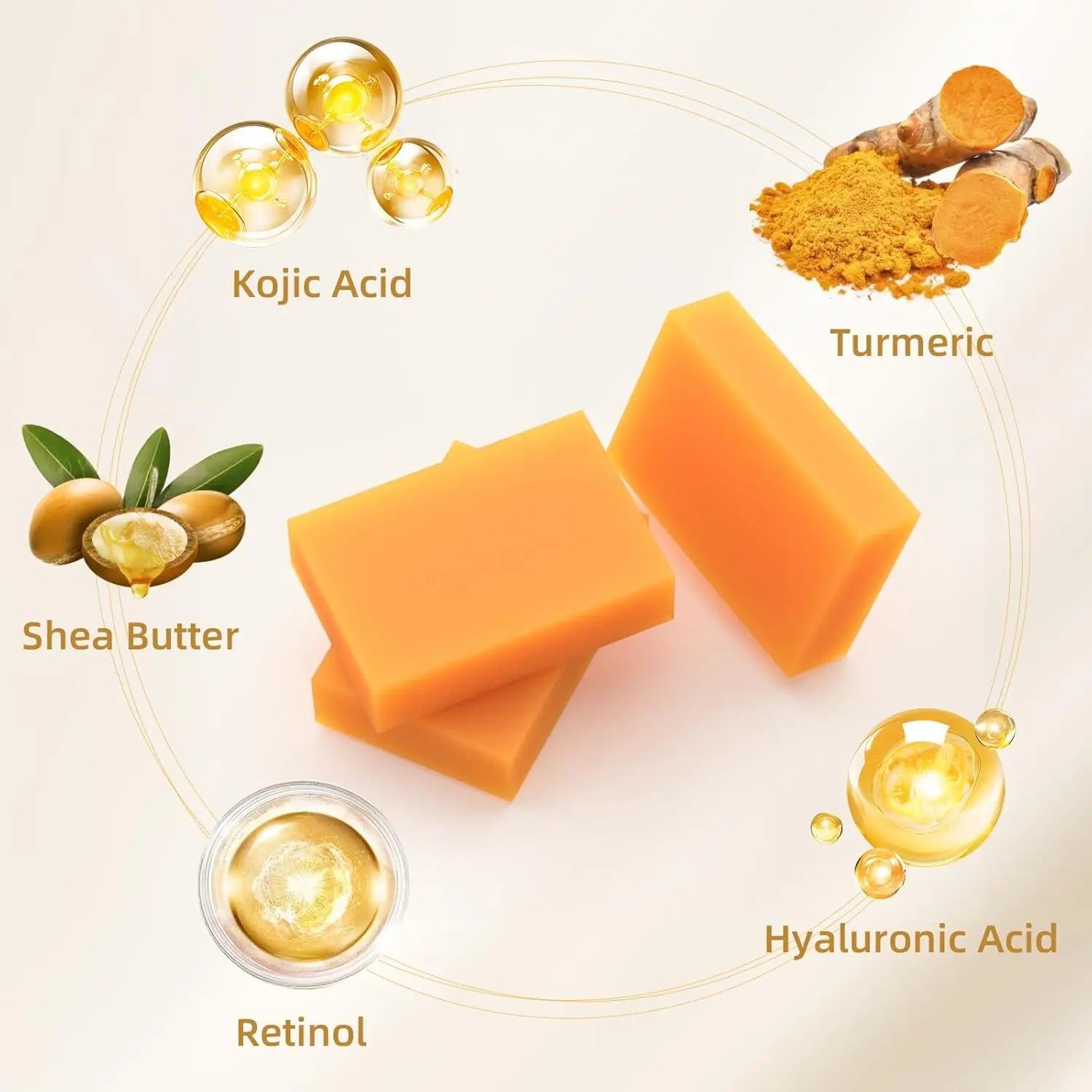 1/2/4/6Pcs Turmeric Kojic Acid Handmade Soap Scrub for Exfoliation, Moisturizing, Deep Cleansing, Spot Removal, Acne Removal