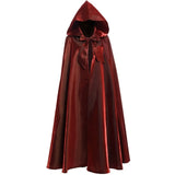 Halloween Party Costume Women Men Adult Long Robe Hooded Cloak Witchcraft Christmas Holiday Solid Color Medieval Cape