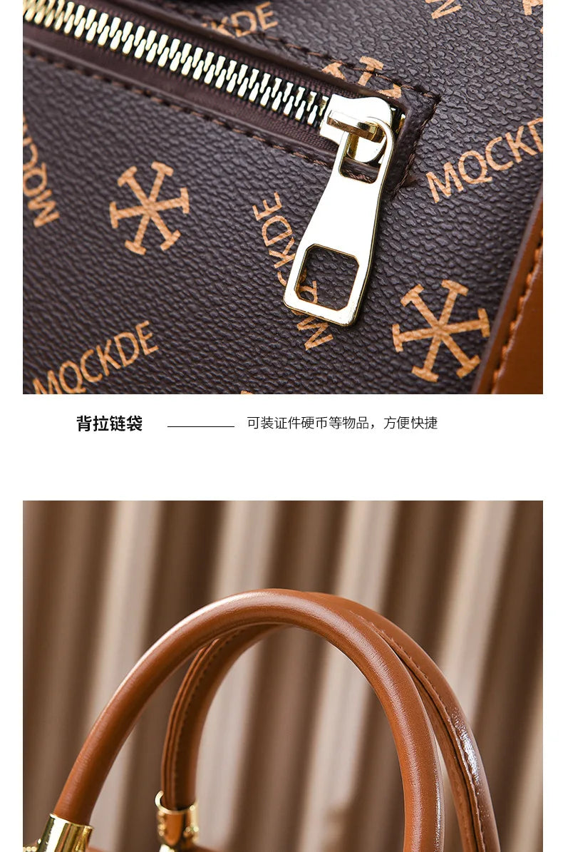 Fashionable Printed Women'S Crossbody Bag Large Capacity Handbag Classic Retro Shoulder Bags Commuting Tote Bag Small Square Bag